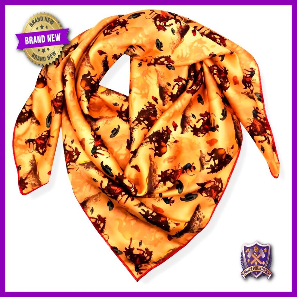 36" Silk Blend Western Scarf Bandana Wild Rag Unisex Accessory